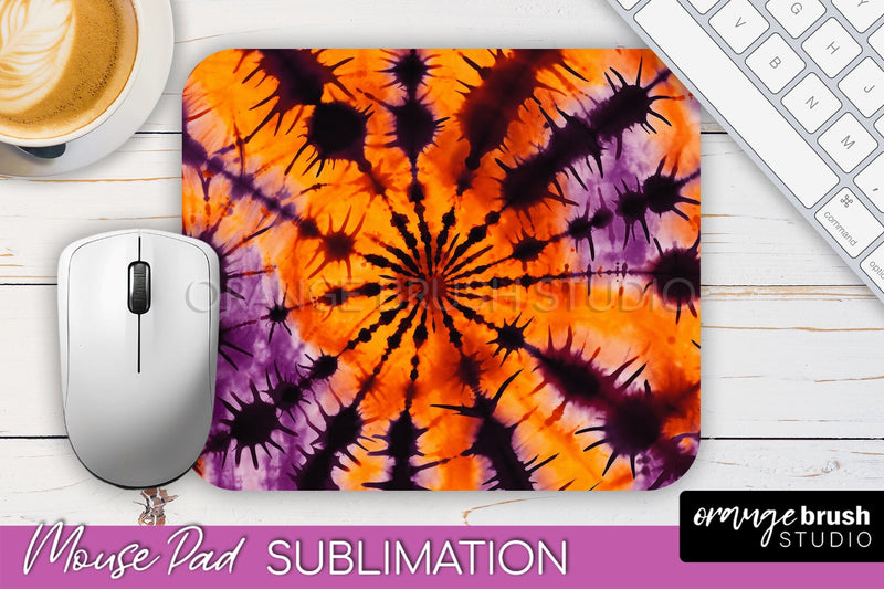 Halloween Tie Dye Mouse Pad - Tie Dye Mousepad Sublimation Sublimation OrangeBrushStudio 