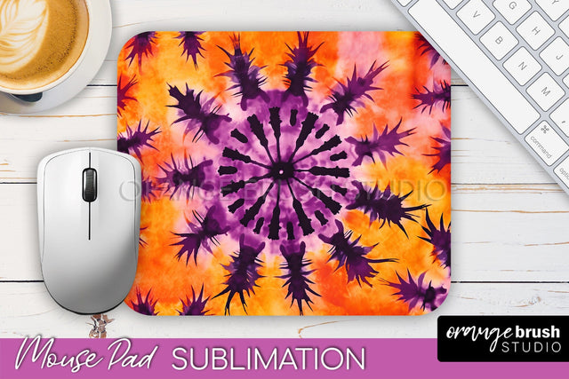Halloween Tie Dye Mouse Pad - Tie Dye Mousepad Sublimation Sublimation OrangeBrushStudio 