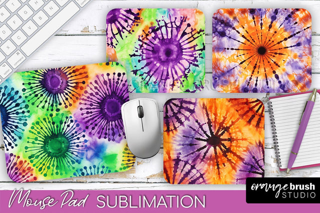 Halloween Tie Dye Mouse Pad - Tie Dye Mousepad Sublimation Sublimation OrangeBrushStudio 