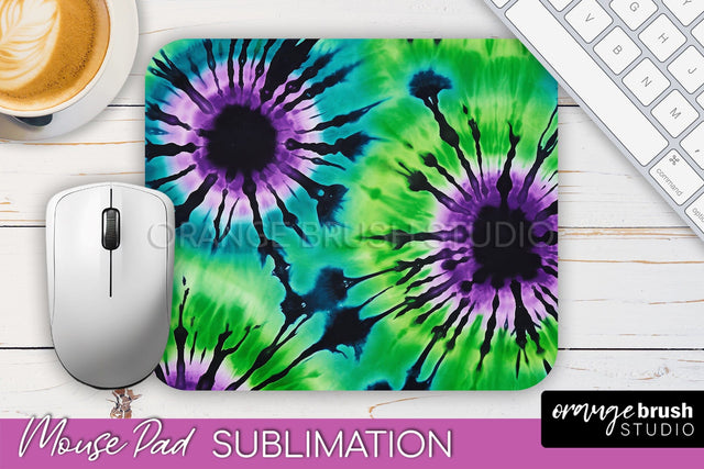 Halloween Tie Dye Mouse Pad - Tie Dye Mousepad Sublimation Sublimation OrangeBrushStudio 