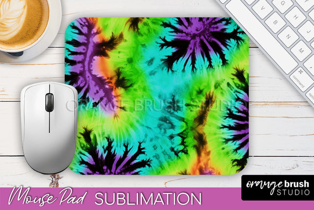 Halloween Tie Dye Mouse Pad - Tie Dye Mousepad Sublimation Sublimation OrangeBrushStudio 
