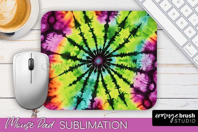 Halloween Tie Dye Mouse Pad - Tie Dye Mousepad Sublimation Sublimation OrangeBrushStudio 