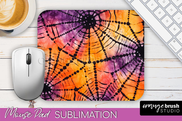 Halloween Tie Dye Mouse Pad - Tie Dye Mousepad Sublimation Sublimation OrangeBrushStudio 