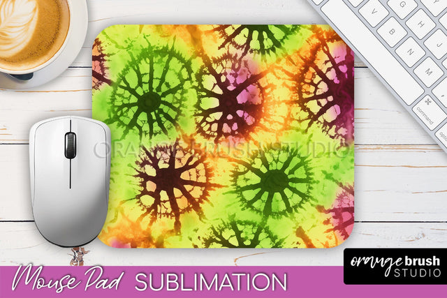 Halloween Tie Dye Mouse Pad - Tie Dye Mousepad Sublimation Sublimation OrangeBrushStudio 