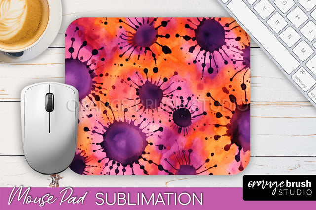 Halloween Tie Dye Mouse Pad - Tie Dye Mousepad Sublimation Sublimation OrangeBrushStudio 