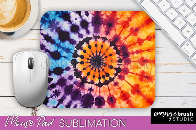 Halloween Tie Dye Mouse Pad - Tie Dye Mousepad Sublimation Sublimation OrangeBrushStudio 
