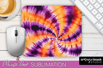 Halloween Tie Dye Mouse Pad - Tie Dye Mousepad Sublimation Sublimation OrangeBrushStudio 