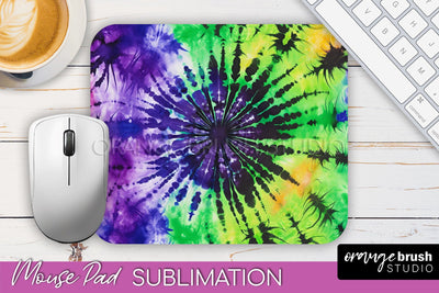 Halloween Tie Dye Mouse Pad - Tie Dye Mousepad Sublimation Sublimation OrangeBrushStudio 