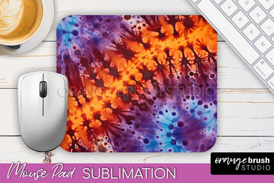 Halloween Tie Dye Mouse Pad - Tie Dye Mousepad Sublimation Sublimation OrangeBrushStudio 