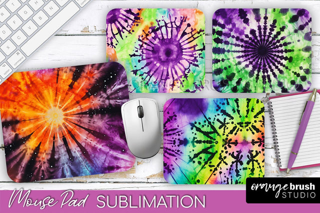 Halloween Tie Dye Mouse Pad - Tie Dye Mousepad Sublimation Sublimation OrangeBrushStudio 