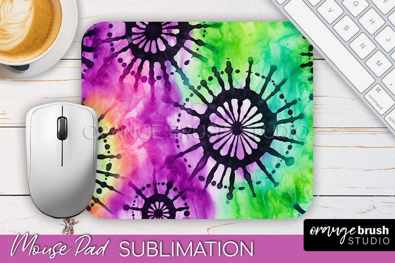 Halloween Tie Dye Mouse Pad - Tie Dye Mousepad Sublimation Sublimation OrangeBrushStudio 