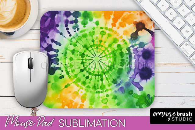 Halloween Tie Dye Mouse Pad - Tie Dye Mousepad Sublimation Sublimation OrangeBrushStudio 