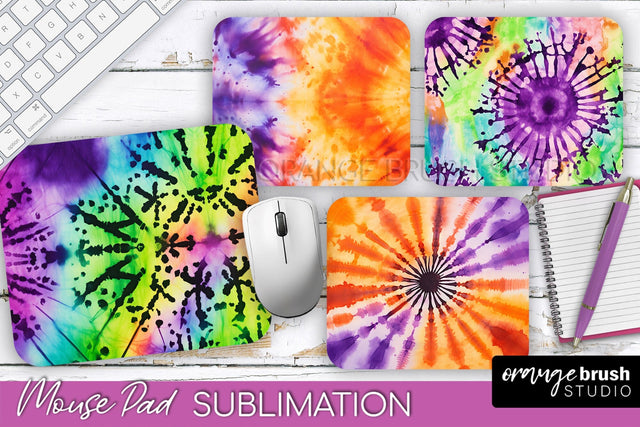 Halloween Tie Dye Mouse Pad - Tie Dye Mousepad Sublimation Sublimation OrangeBrushStudio 