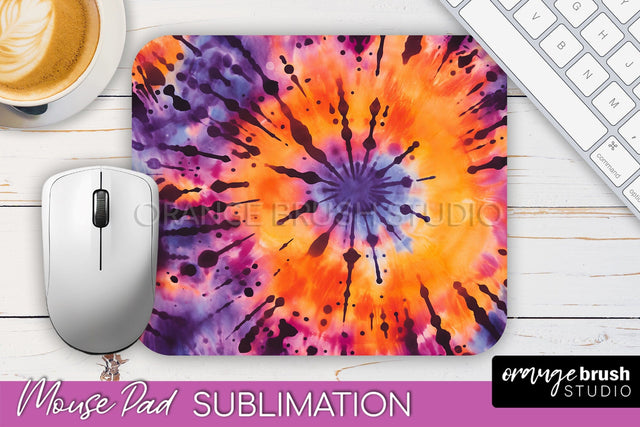 Halloween Tie Dye Mouse Pad - Tie Dye Mousepad Sublimation Sublimation OrangeBrushStudio 