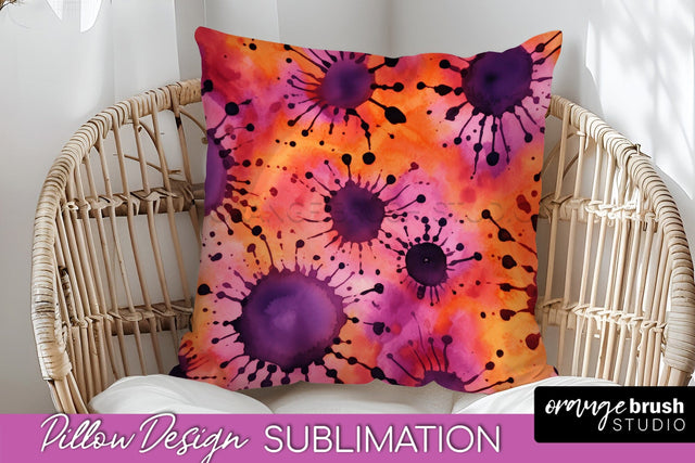 Halloween Tie Dye Pillow Cover - Tie Dye Pillow Sublimation Sublimation OrangeBrushStudio 