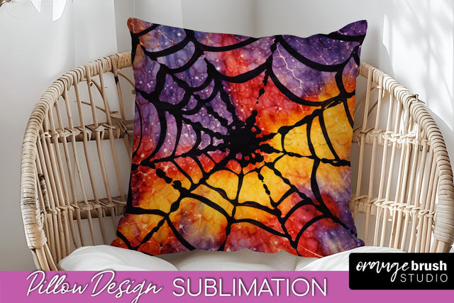 Halloween Tie Dye Pillow Cover - Tie Dye Pillow Sublimation Sublimation OrangeBrushStudio 