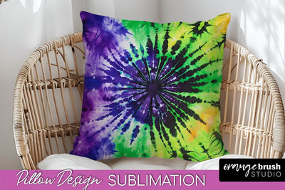 Halloween Tie Dye Pillow Cover - Tie Dye Pillow Sublimation Sublimation OrangeBrushStudio 