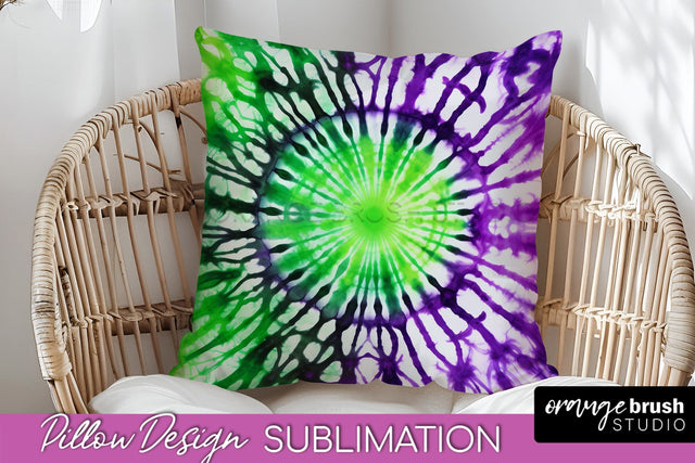 Halloween Tie Dye Pillow Cover - Tie Dye Pillow Sublimation Sublimation OrangeBrushStudio 