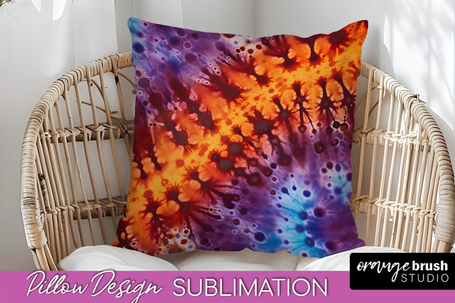 Halloween Tie Dye Pillow Cover - Tie Dye Pillow Sublimation Sublimation OrangeBrushStudio 