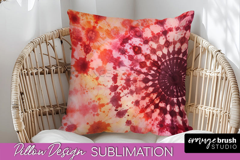Halloween Tie Dye Pillow Cover - Tie Dye Pillow Sublimation Sublimation OrangeBrushStudio 