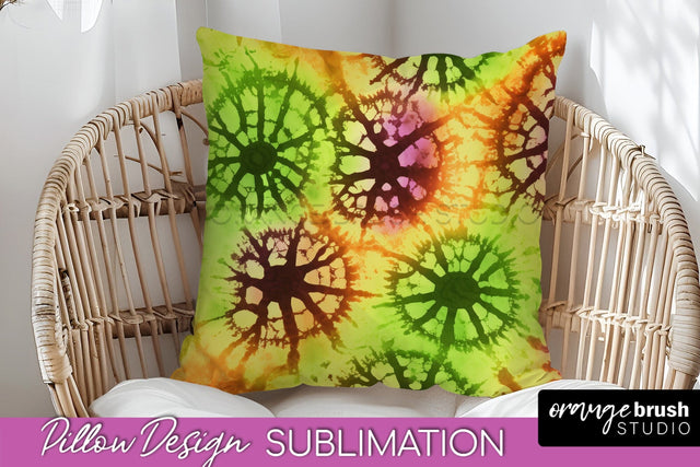 Halloween Tie Dye Pillow Cover - Tie Dye Pillow Sublimation Sublimation OrangeBrushStudio 
