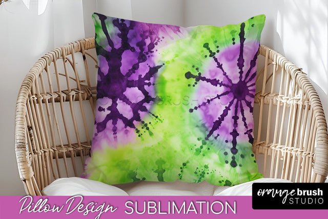 Halloween Tie Dye Pillow Cover - Tie Dye Pillow Sublimation Sublimation OrangeBrushStudio 