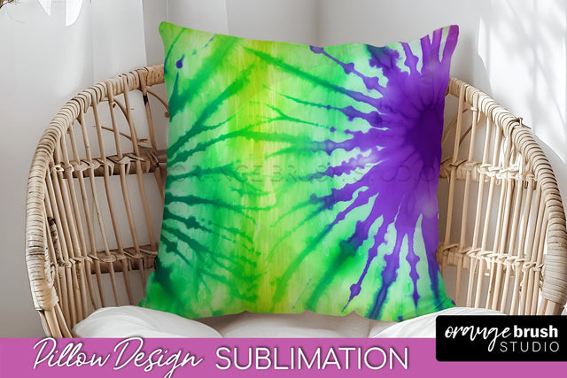 Halloween Tie Dye Pillow Cover - Tie Dye Pillow Sublimation Sublimation OrangeBrushStudio 