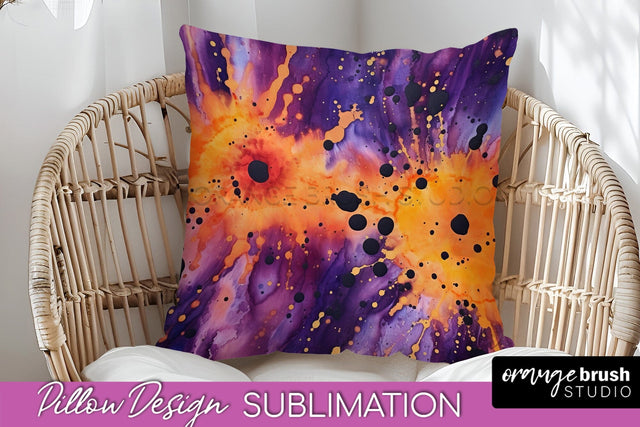 Halloween Tie Dye Pillow Cover - Tie Dye Pillow Sublimation Sublimation OrangeBrushStudio 