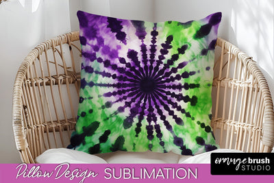 Halloween Tie Dye Pillow Cover - Tie Dye Pillow Sublimation Sublimation OrangeBrushStudio 