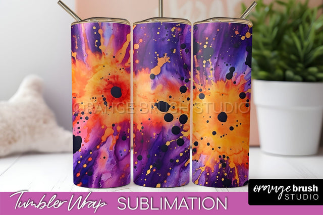Halloween Tie Dye Tumbler Wrap, Tie Dye Tumbler Sublimation Sublimation OrangeBrushStudio 