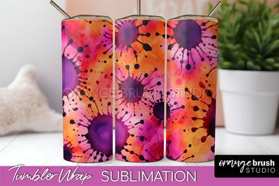 Halloween Tie Dye Tumbler Wrap, Tie Dye Tumbler Sublimation Sublimation OrangeBrushStudio 