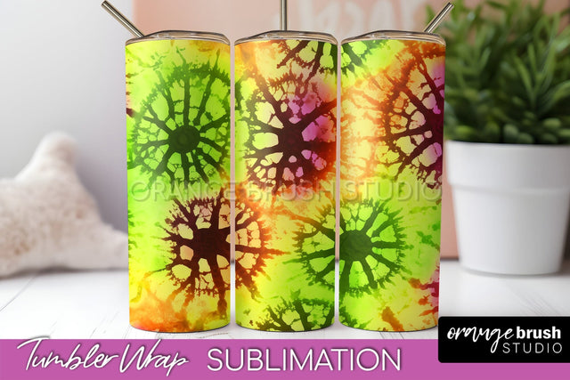 Halloween Tie Dye Tumbler Wrap, Tie Dye Tumbler Sublimation Sublimation OrangeBrushStudio 