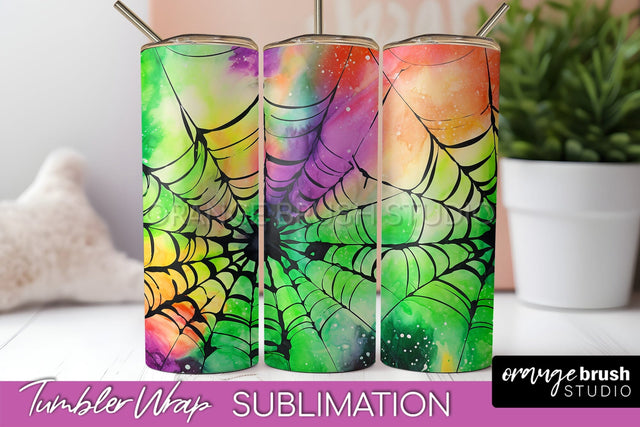 Halloween Tie Dye Tumbler Wrap, Tie Dye Tumbler Sublimation Sublimation OrangeBrushStudio 