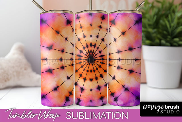 Halloween Tie Dye Tumbler Wrap, Tie Dye Tumbler Sublimation Sublimation OrangeBrushStudio 