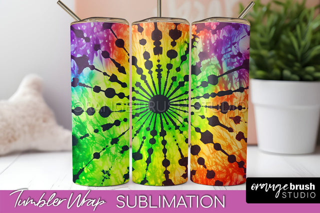 Halloween Tie Dye Tumbler Wrap, Tie Dye Tumbler Sublimation Sublimation OrangeBrushStudio 
