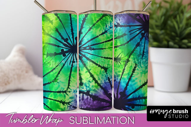 Halloween Tie Dye Tumbler Wrap, Tie Dye Tumbler Sublimation Sublimation OrangeBrushStudio 