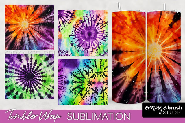 Halloween Tie Dye Tumbler Wrap, Tie Dye Tumbler Sublimation Sublimation OrangeBrushStudio 