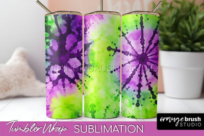 Halloween Tie Dye Tumbler Wrap, Tie Dye Tumbler Sublimation Sublimation OrangeBrushStudio 