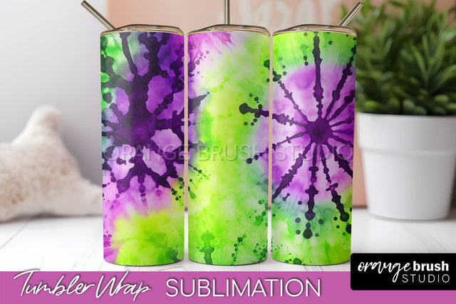 Halloween Tie Dye Tumbler Wrap, Tie Dye Tumbler Sublimation Sublimation OrangeBrushStudio 