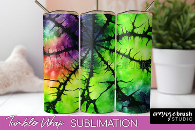 Halloween Tie Dye Tumbler Wrap, Tie Dye Tumbler Sublimation Sublimation OrangeBrushStudio 