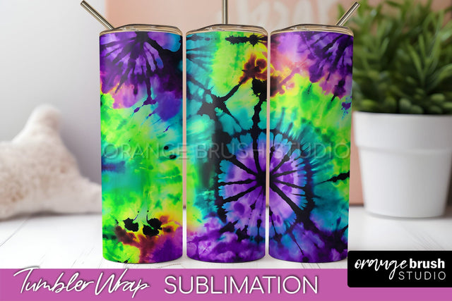 Halloween Tie Dye Tumbler Wrap, Tie Dye Tumbler Sublimation Sublimation OrangeBrushStudio 