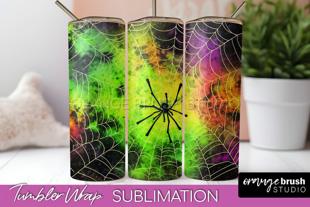 Halloween Tie Dye Tumbler Wrap, Tie Dye Tumbler Sublimation Sublimation OrangeBrushStudio 