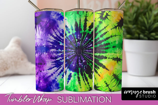Halloween Tie Dye Tumbler Wrap, Tie Dye Tumbler Sublimation Sublimation OrangeBrushStudio 