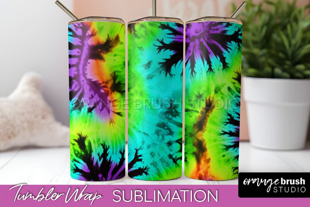 Halloween Tie Dye Tumbler Wrap, Tie Dye Tumbler Sublimation Sublimation OrangeBrushStudio 