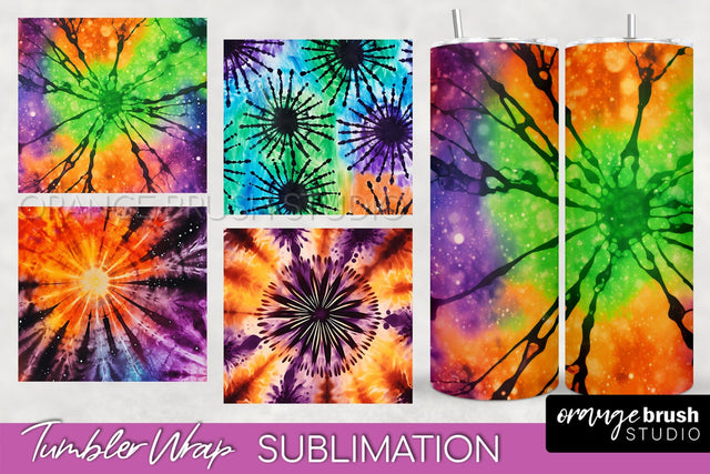 Halloween Tie Dye Tumbler Wrap, Tie Dye Tumbler Sublimation Sublimation OrangeBrushStudio 