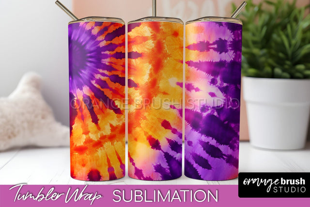 Halloween Tie Dye Tumbler Wrap, Tie Dye Tumbler Sublimation Sublimation OrangeBrushStudio 