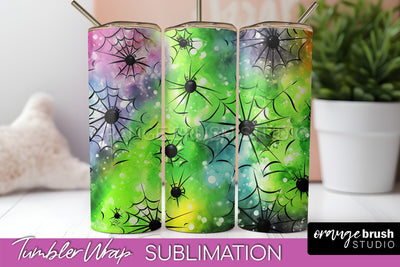 Halloween Tie Dye Tumbler Wrap, Tie Dye Tumbler Sublimation Sublimation OrangeBrushStudio 
