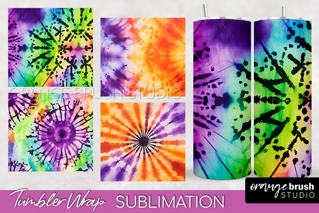 Halloween Tie Dye Tumbler Wrap, Tie Dye Tumbler Sublimation Sublimation OrangeBrushStudio 
