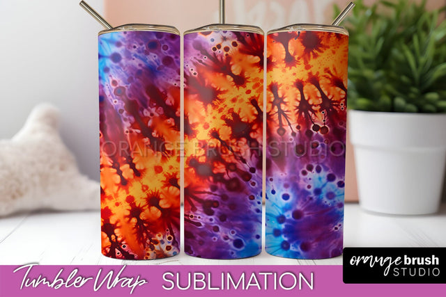 Halloween Tie Dye Tumbler Wrap, Tie Dye Tumbler Sublimation Sublimation OrangeBrushStudio 
