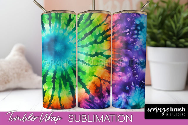 Halloween Tie Dye Tumbler Wrap, Tie Dye Tumbler Sublimation Sublimation OrangeBrushStudio 